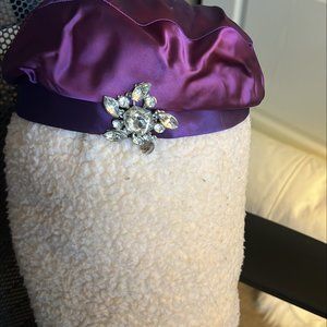 Joseph Magnin Vintage hat w/ removeable glass stone broach